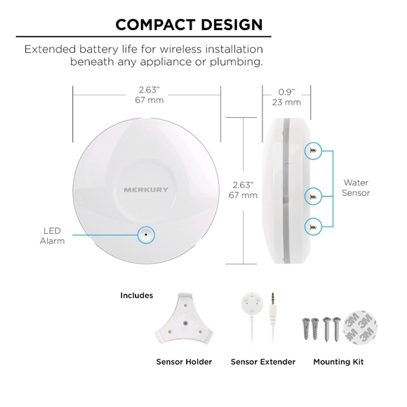 Merkury Smart Wifi Water & Leak Sensor - Picture 2 of 6